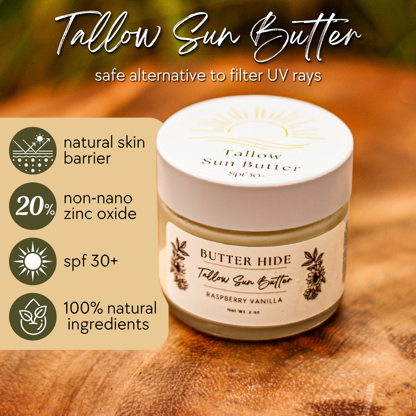 Tallow Sun Butter Jar